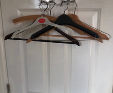 Mixed collection of clothes hangers - various types