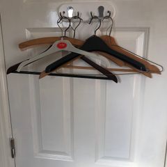 Mixed collection of clothes hangers - various types
