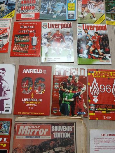 football program lot all Liverpool fc related
