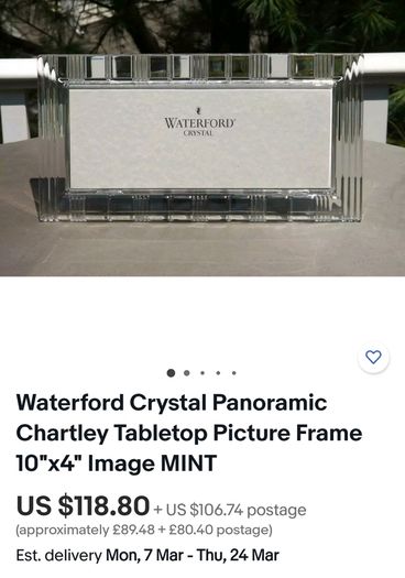 Waterford Lead Crystal Chantley Panoramic Photo Frame