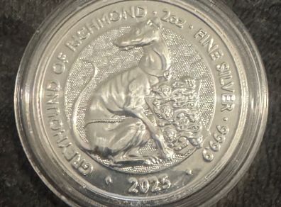 Silver 2oz Greyhound of Richmond Coin
