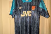Arsenal 1994/95 Retro Away Shirt - Blue Lightning. Ian Wright 8. Men's M/L.