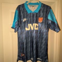 Arsenal 1994/95 Retro Away Shirt - Blue Lightning. Ian Wright 8. Men's M/L.