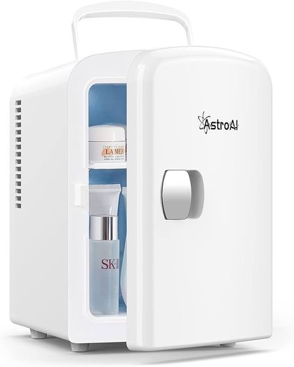 NEW SALE | Mini Fridge 4 Litre, 6 Can Portable AC+DC Power Cooler & Warmer, for Bedrooms, Cars, Offices; Skincare, Makeup, Cosmetics, Food
