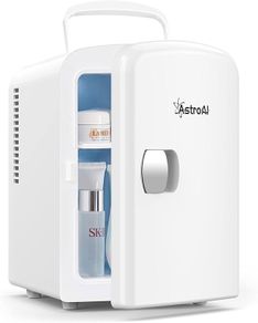 NEW SALE | Mini Fridge 4 Litre, 6 Can Portable AC+DC Power Cooler & Warmer, for Bedrooms, Cars, Offices; Skincare, Makeup, Cosmetics, Food