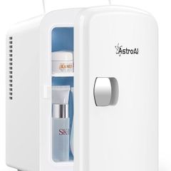 NEW SALE | Mini Fridge 4 Litre, 6 Can Portable AC+DC Power Cooler & Warmer, for Bedrooms, Cars, Offices; Skincare, Makeup, Cosmetics, Food