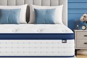 Double Mattress 4FT6, 10.3 Inch Hybrid Mattress, 7-Zone Mattress with Breathable Foam and Individually Pocket Sprung Medium Firm- Extra Lumbar Support(135x190x26cm)