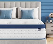 Double Mattress 4FT6, 10.3 Inch Hybrid Mattress, 7-Zone Mattress with Breathable Foam and Individually Pocket Sprung Medium Firm- Extra Lumbar Support(135x190x26cm)