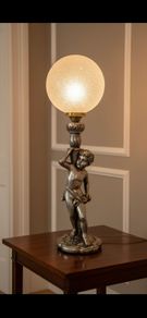 antique cherub lamp