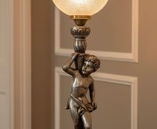 antique cherub lamp