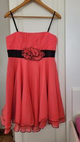 Coral pink coctail dress