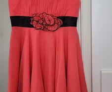 Coral pink coctail dress