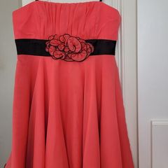 Coral pink coctail dress