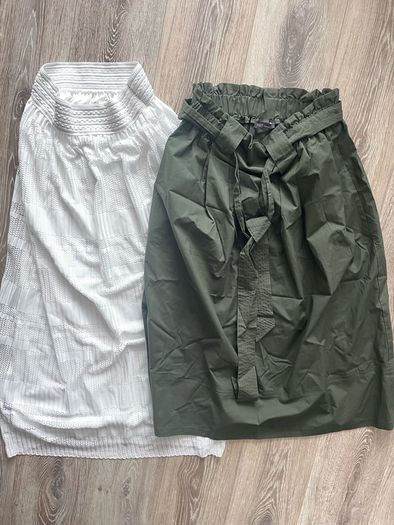 Linen midi skirt beige and more