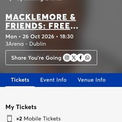 Macklemore Tickets Dublin (2 standing tickets)