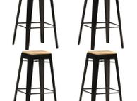 main image for ad Bar Stools 4 pcs Black Solid Mango Wood