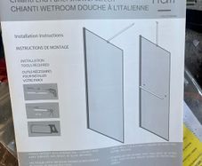 Wet room shower screen.