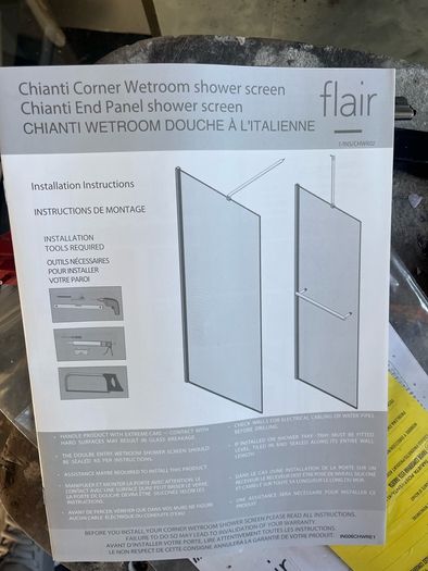 Wet room shower screen.