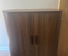 EZ Living Smoked Oak Tambour Door Cabinet - Nola