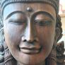 Hand Carved Teakwood Khmer Goddess Sculpture Image 2