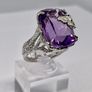 Silver Pink Amethyst Nature Ring Image 6
