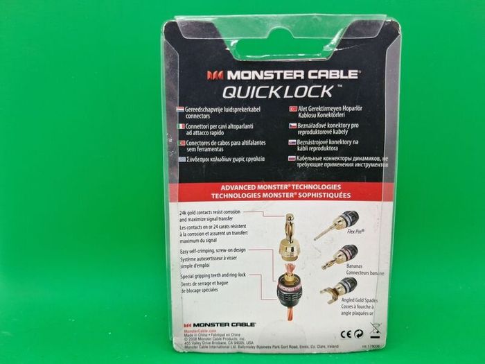Poatage - 5 x Monster Cable Quick Lock Angled 24k Gold Spades