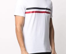 MONCLER Stripe Logo T-Shirt White