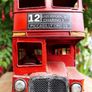 (12" long) London Evening News Oxford Diecast Vintage Model Double Decker Red Bus Image 5