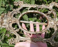 Antique Rococo  Brass Easel Back Picture Frame