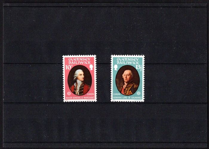1980 Guernsey Europa Personalities Commemorative Stamps Mint Never Hinged (MNH)