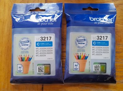 Brother LC4217 CYAN Ink cartridges x2
