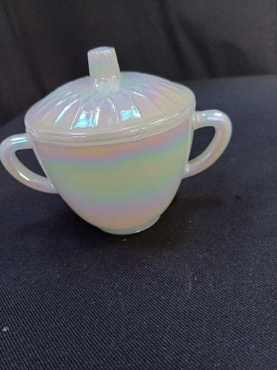 Vintage Moonglow Iridescent Lidded Sugar Bowl