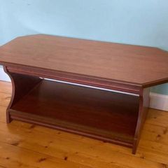 Contemporary Dark Wood Coffee Table with Storage Shelf | Excellent Condition