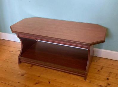 Contemporary Dark Wood Coffee Table with Storage Shelf | Excellent Condition