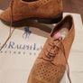 Free Post - Ralph Lauren Tan Leather - Suede Laced Shoes - Size 3: Image 8