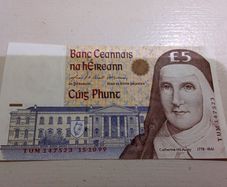Irish 5 pound banknote