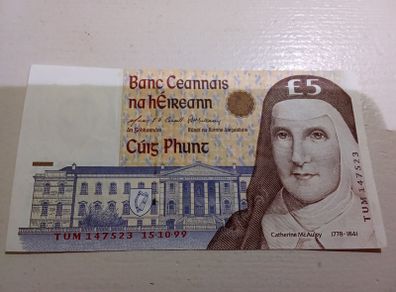 Irish 5 pound banknote