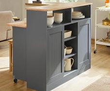 kitchen cabinet Storage Sideboard Kitchen  Island  Cabinet Kitchen Island Multi-storage Kitchen Cabinet with Sliding Doors and Extendable Worktop