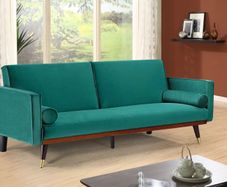 3-Seater Sofa Bed with Gold Legs , velvet