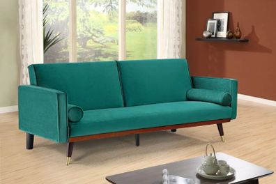 3-Seater Sofa Bed with Gold Legs , velvet