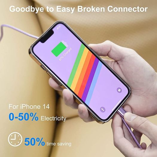 Charger Cable, Lightning Cable 6Pack [1M/2M/3M] Apple MFi Certified iPhone Cable Braided Long iPhone Charger USB Fast Charging Lead for iPhone 14 13 12 11 Pro Max Xr X 8 7 6 Plus iPad and More (FREE POSTAGE)