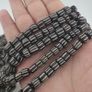 Vintage African Style White Stripe 10mm - 10.9mm Glass Beads necklace Strand Image 6