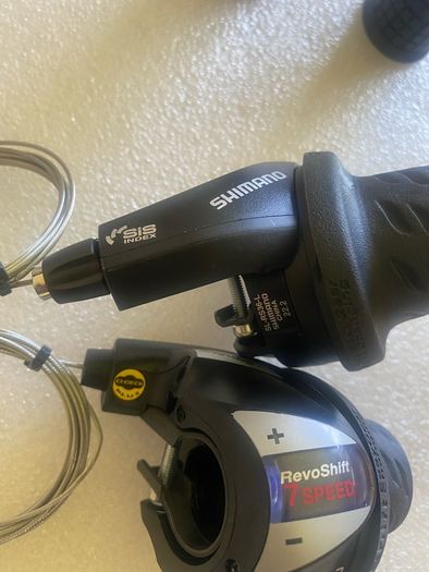 100% Brand-new Original Shimano RevoShift SL-RS36-7 3 x 7 Speed Bike Grip Shifter Set + Grips, brake lever and cable