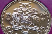 RARE Barbados 1979 Coin Stamp cover Special mintmark UNC only 523 coins made