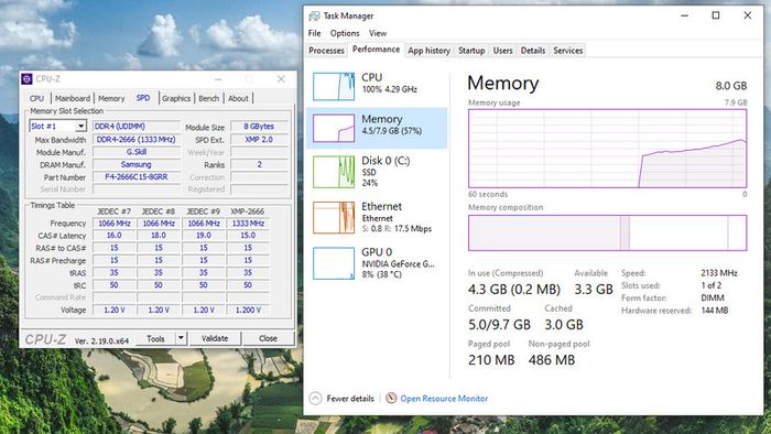 8GB DDR4 2666mhz G.Skill Ripjaws Desktop RAM