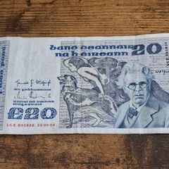 Ireland, 20 Pounds 1984 (LGE) banknote, circulated - registered post included
