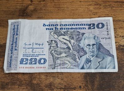 Ireland, 20 Pounds 1984 (LGE) banknote, circulated - registered post included
