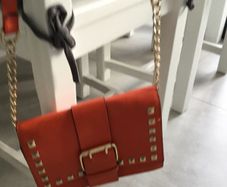 Orange Shoulder bag with gold detailing