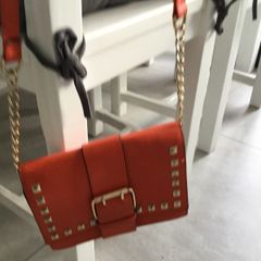 Orange Shoulder bag with gold detailing