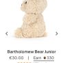 New JELLYCAT Bartholomew Bear Junior Image 2
